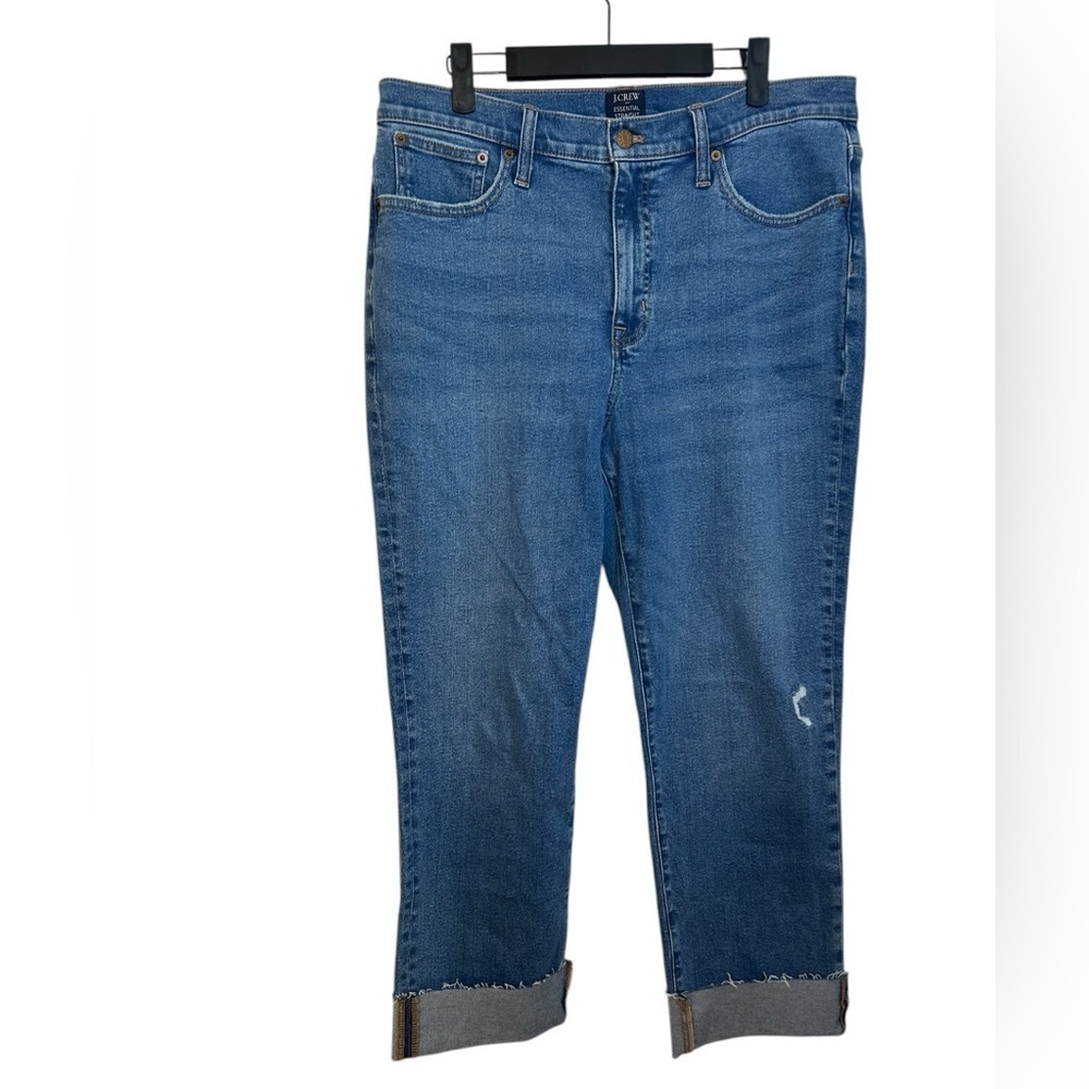 J.Crew Essential Straight Leg Cuffed Jeans